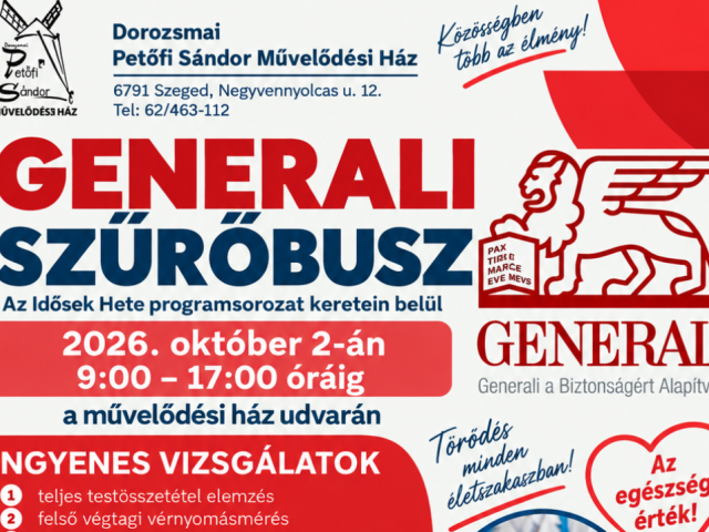 Generali Szűrőbusz a Művelődési Házban