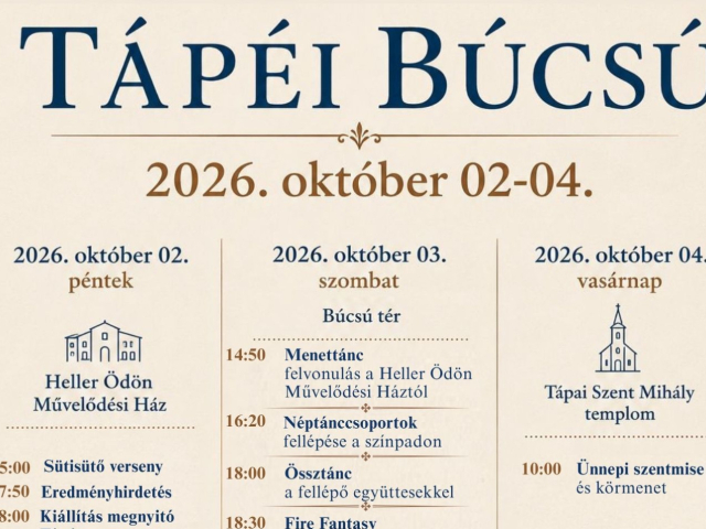 Tápéi Búcsú 2026
