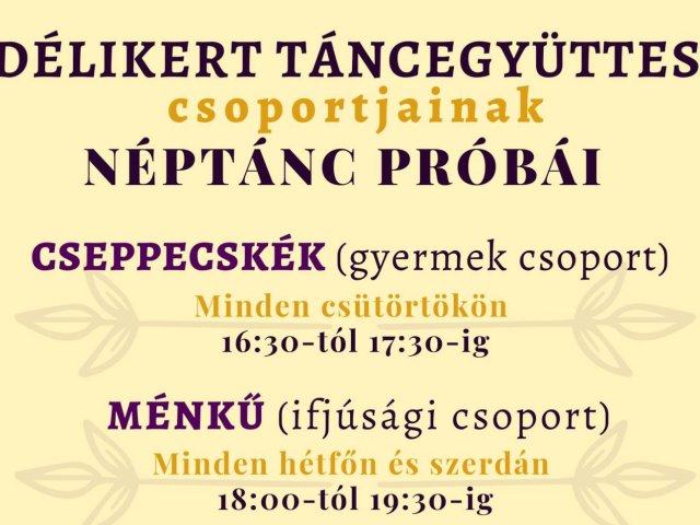 Délikert táncegyüttes próbái